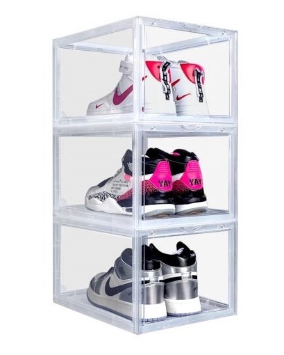Akrylplast Skokartong - stapelbar Transparent Shoebox for Sneakers  (* UTSÅLD )